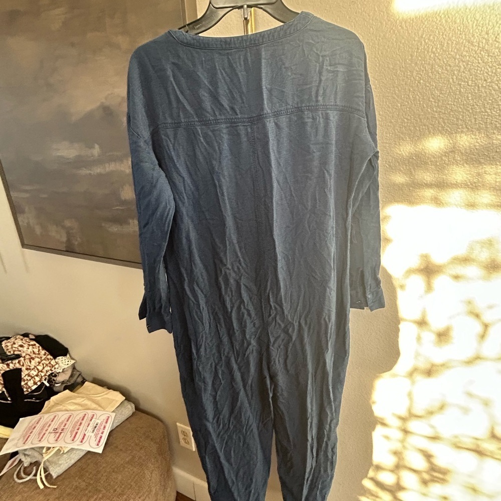 Splendid Navy Button-Front Jumpsuit - Picture 16 of 16